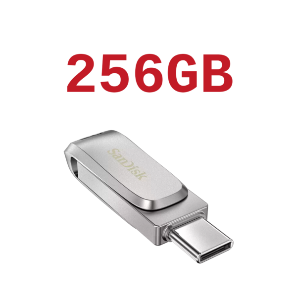 Sandisk USB-C Metal Flash Drive 256GB فلاش درايف حديد SanDisk بمنفذين USB-C و USB بسعة 256 جيجابايت