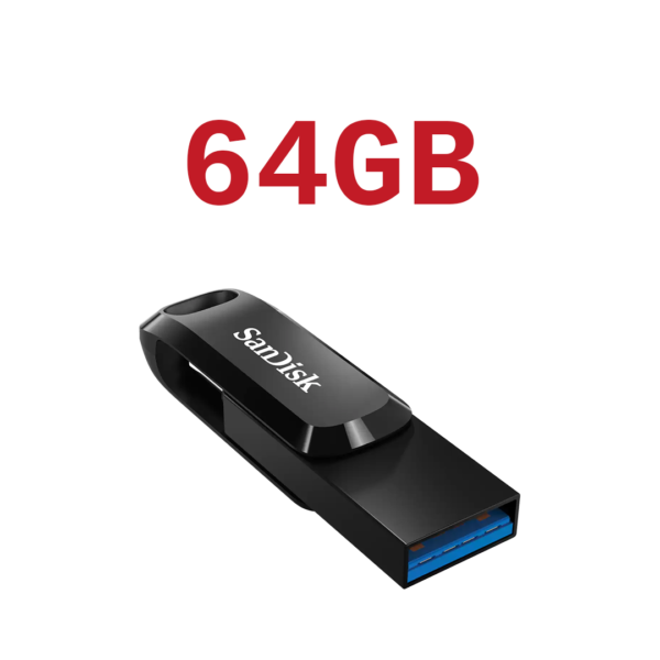 Sandisk USB-C Plastic Flash Drive 64GB فلاش درايف بلاستيك SanDisk بمنفذين USB-C و USB بسعة 64 جيجابايت