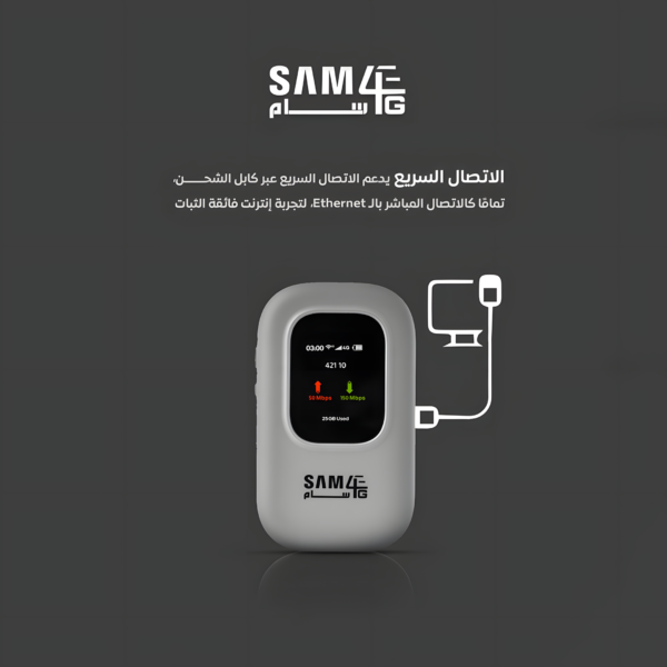 مودم سام فورجي المتنقل + باقة 15 جيجا مجانًا